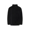 Mm6 Maison Margiela Brown Ecofur Jacket With Stand-up Collar In Black