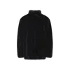 Mm6 Maison Margiela Brown Ecofur Jacket With Stand-up Collar In Black