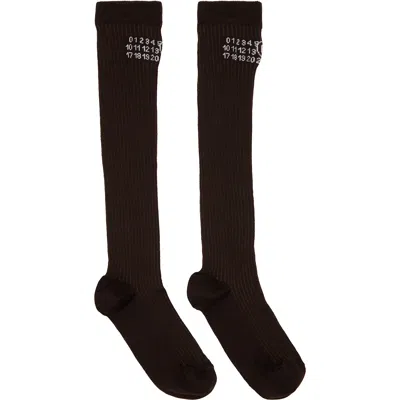 Mm6 Maison Margiela Brown Knee-high Socks
