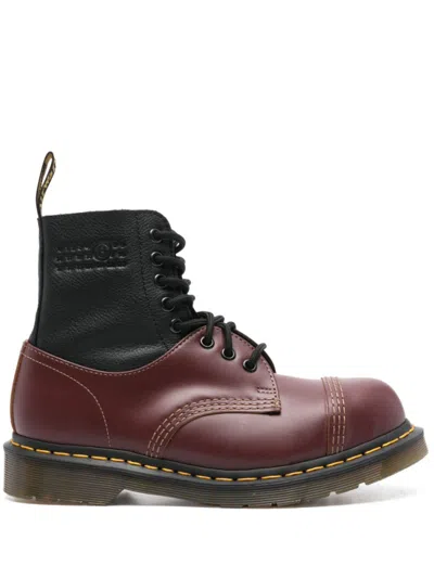 Mm6 Maison Margiela Brown Lace Up Boots
