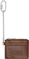 Mm6 Maison Margiela Brown Leather Card Holder In T2255 Root Brown