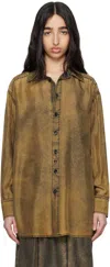 Mm6 Maison Margiela Collared Shirt With Cut Out Detail In 961 Rust Black
