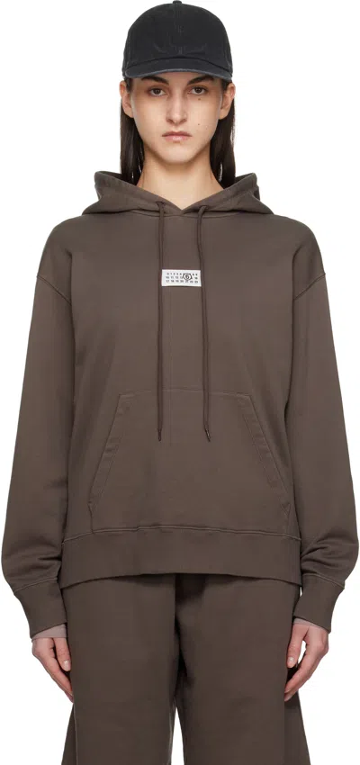 Mm6 Maison Margiela Brown Logo Hoodie In 812 Brown