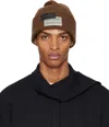 Mm6 Maison Margiela Brown Logo Patch Beanie