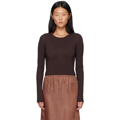 Mm6 Maison Margiela Stretch-jersey Bodysuit In Brown