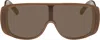 Mm6 Maison Margiela Brown Mask Sunglasses In Brown