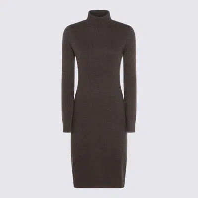 Mm6 Maison Margiela Brown Midi Dress In Gray