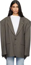 Mm6 Maison Margiela Brown Oversized Wool Blazer