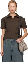 Mm6 Maison Margiela Brown Padded Polo In Brown