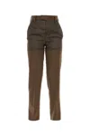 Mm6 Maison Margiela Two-tone Design Trousers Featuring Back Pocket In Brown