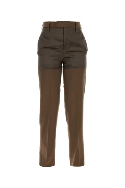 MM6 MAISON MARGIELA BROWN POLYESTER BLEND PANT
