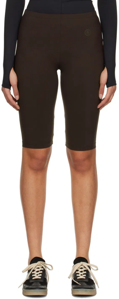 Mm6 Maison Margiela Brown Printed Shorts In 143 Chocolate