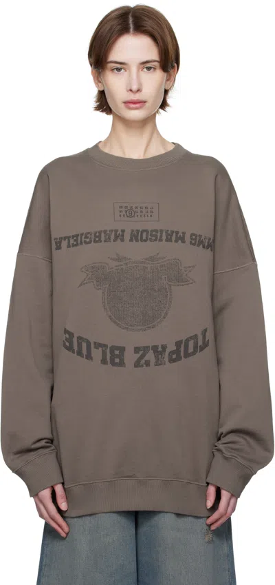 Mm6 Maison Margiela Brown Printed Sweatshirt In 812 Brown