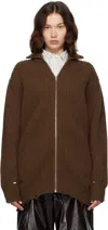 Mm6 Maison Margiela Brown Ribbed Knit Sweater