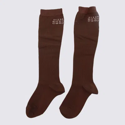 Mm6 Maison Margiela Brown Socks