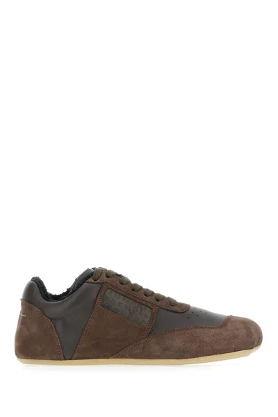 Mm6 Maison Margiela Brown Suede Sneakers