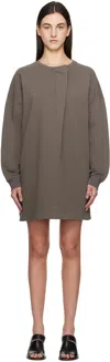 Mm6 Maison Margiela Brown Sweat Jersey Darting Minidress In 812 Brown