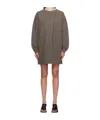Mm6 Maison Margiela Brown Sweat Jersey Darting Minidress In Green