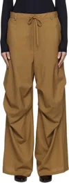 Mm6 Maison Margiela Brown Tailoring Wool Canvas Trousers In 132 Tobacco