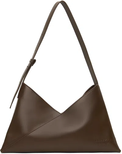 Mm6 Maison Margiela Brown Triangle 6 Shoulder Bag In T2263 French Roast B
