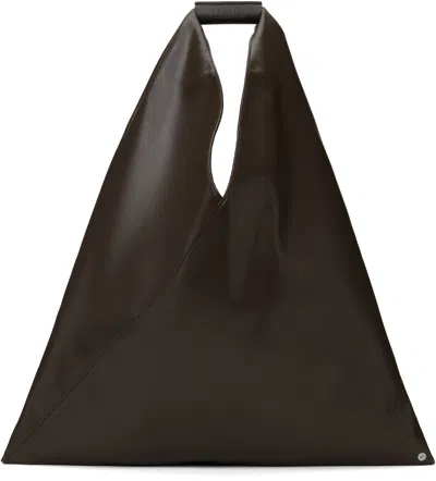 Mm6 Maison Margiela Brown Triangle Classic Medium Tote In T2185 Bracken