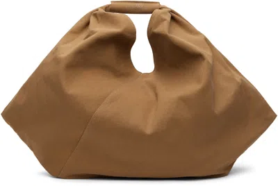 Mm6 Maison Margiela Japanise Brown Cotton Bag In T2155 Chipmunk