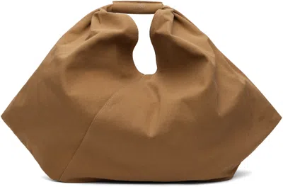 Mm6 Maison Margiela Brown Triangle Tote In T2155 Chipmunk