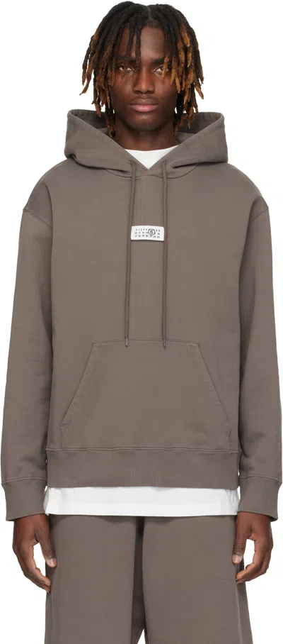 Mm6 Maison Margiela Brown Unbrushed Cotton Hoodie In 812 Brown