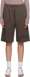 Mm6 Maison Margiela Brown Varsity Sweat Shorts In 812 Brown