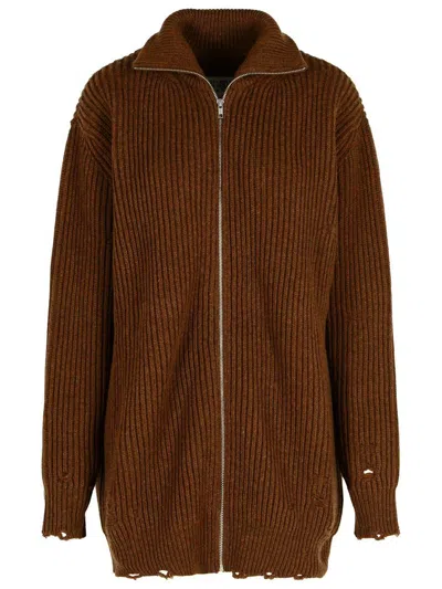 Mm6 Maison Margiela Brown Virgin Wool Sweater