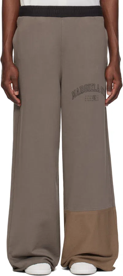 Mm6 Maison Margiela Brown Washed Sweatpants In 963 Brown/washed Bla