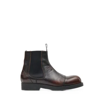 Mm6 Maison Margiela Brushed Calf Leather Chelsea Boot In Brown