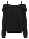 Mm6 Maison Margiela Mm6 By Maison Margiela Off-the-shoulder Cotton Sweatshirt In Black
