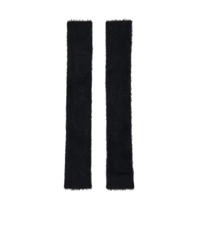 Mm6 Maison Margiela Black Brushed Arm Warmers In 900 Black