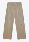 Mm6 Maison Margiela Wide Trousers With Brushstrokes And Elastic Waistband