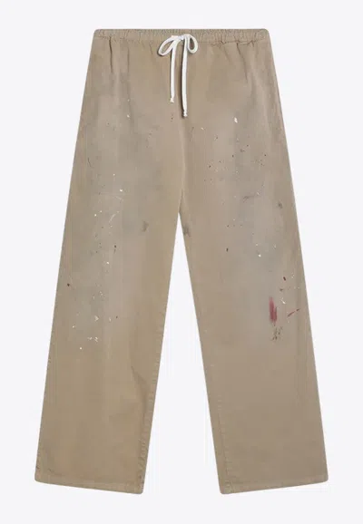 MM6 MAISON MARGIELA BRUSHSTROKE WIDE-LEG PANTS