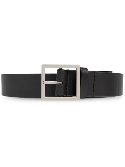 Mm6 Maison Margiela Buckled Leather Belt In Black