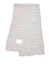 Mm6 Maison Margiela Mm6 By Maison Margiela Textured Ribbed Grey Scarf With Branded Patch In White