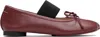 Mm6 Maison Margiela Burgundy Anatomic Numeric Ballerina Flats