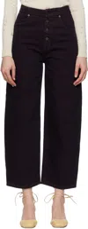 Mm6 Maison Margiela Burgundy Barrel-leg Jeans