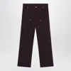 Mm6 Maison Margiela Logo Patch Straight-leg Pants In Brown
