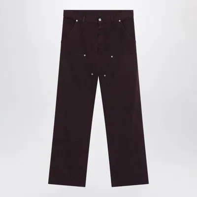 Mm6 Maison Margiela Burgundy Cotton Trousers In Brown