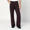 Mm6 Maison Margiela Logo Patch Straight-leg Pants In Burgundy