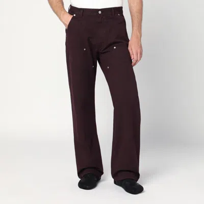MM6 MAISON MARGIELA MM6 MAISON MARGIELA BURGUNDY COTTON TROUSERS