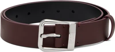 Mm6 Maison Margiela Burgundy Leather Belt In Red