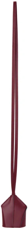 Mm6 Maison Margiela Burgundy Leather Key Ring Keychain In T5016 Tawny Red