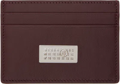 Mm6 Maison Margiela Burgundy Numeric Card Holder In Red