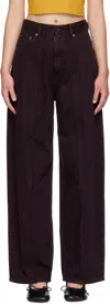 Mm6 Maison Margiela Burgundy Wide-leg Jeans