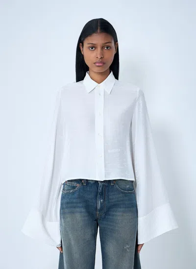 Mm6 Maison Margiela Button-down Shirt With Long Flared Sleeves In White