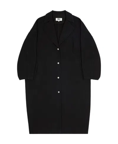 Mm6 Maison Margiela Button-fastening Single-breasted Coat In Black
